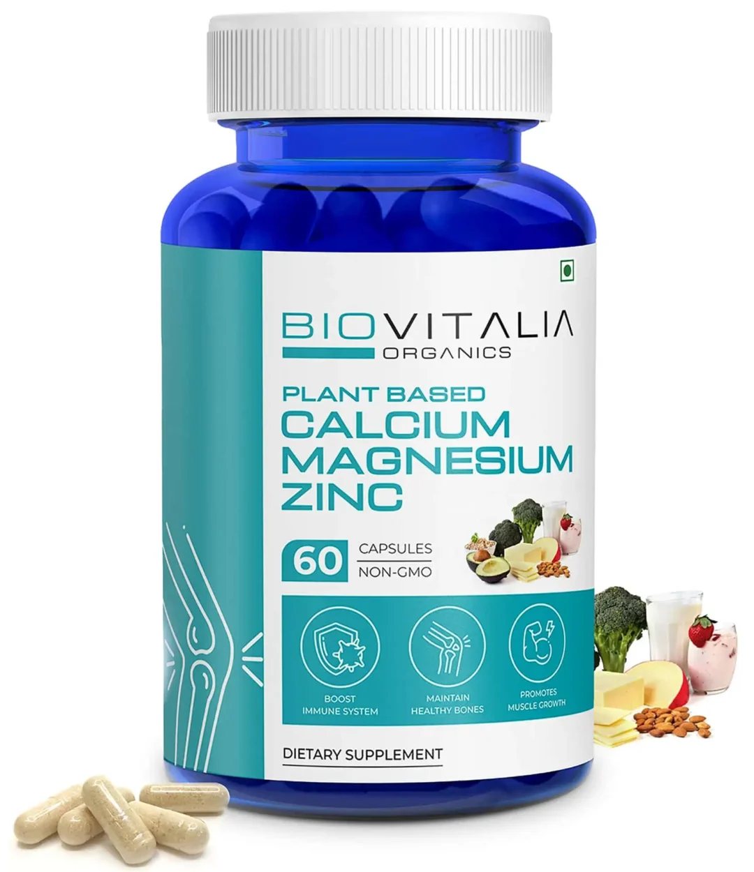 Plant Based Calcium Magnesium Zinc Capsules